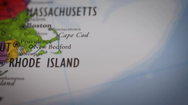 美国州地图颜色轮廓罗得岛Ri 高质量的4K镜头 — 图库视频影像