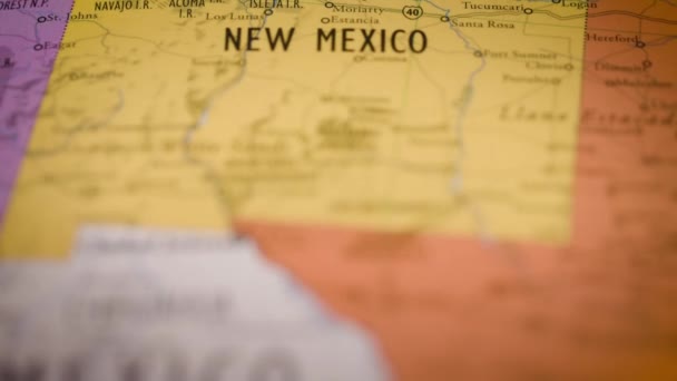 Estados Unidos Mapa Estado Contorno Color Nuevo México Imágenes Alta — Vídeo de stock