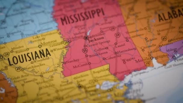Usa Statslige Kort Farve Kontur Louisiana Høj Kvalitet Optagelser – Stock-video