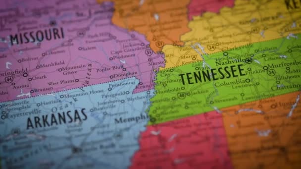 Usa Állam Térkép Szín Kontúr Tennessee Kiváló Minőségű Felvételek — Stock videók