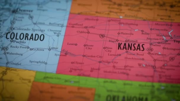 Контур Карты Штата Сша Kansas Высококачественные Кадры — стоковое видео