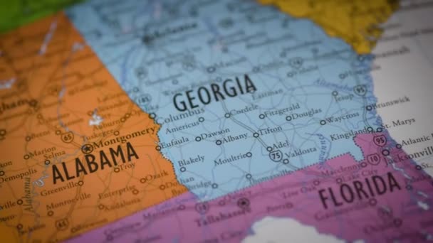 Amerikaanse Staat Kaart Kleur Contour Alabama Hoge Kwaliteit Beeldmateriaal — Stockvideo