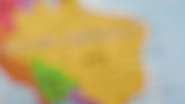 ブラジル 色の輪郭の世界地図2 高品質の4K映像 — ストック動画