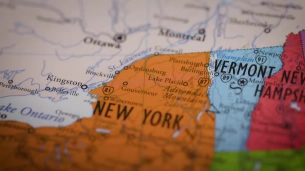Usa State Map Color Contour Vermont High Quality Footage — Stock Video