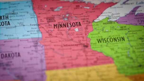 Amerikai Egyesült Államok Térképszín Kontúr Minnesota Kiváló Minőségű Felvételek — Stock videók