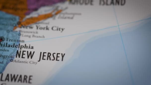 Usa Állam Térkép Szín Kontúr New Jersey Kiváló Minőségű Felvételek — Stock videók
