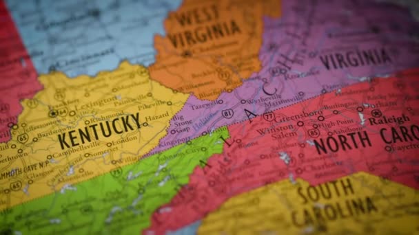 Usa Állam Térkép Szín Kontúr Kentucky Kiváló Minőségű Felvételek — Stock videók