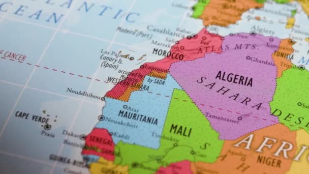 Argelia Mapa Del Mundo Contorno Colores Imágenes Alta Calidad — Vídeos de Stock