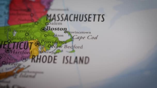 アメリカ合衆国の州の地図の色の輪郭コネチカットCt 高品質の4K映像 — ストック動画