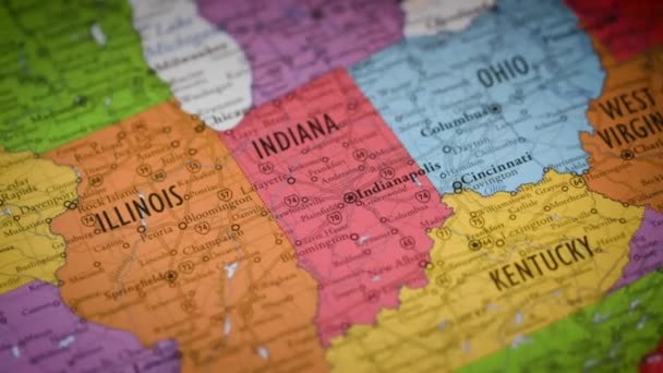 Estados Unidos Mapa Del Estado Color Contorno Illinois Imágenes Alta — Vídeos de Stock