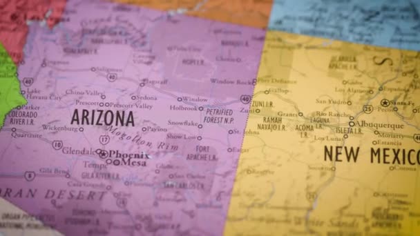 États Unis État Carte Contour Des Couleurs Arizona Images Haute — Video