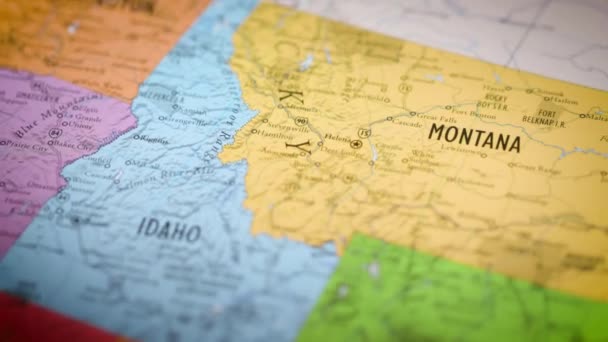 Verenigde Staten Staat Kaart Kleur Contour Montana Hoge Kwaliteit Beeldmateriaal — Stockvideo
