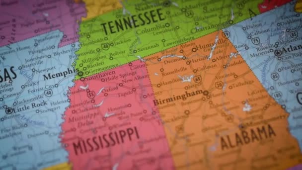 Usa State Map Color Contour Arkansas High Quality Footage — Stock Video