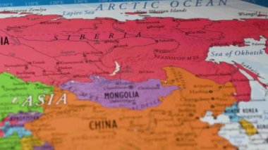 Rusya, dünya haritası 1 'in renginde. Yüksek kalite 4k görüntü