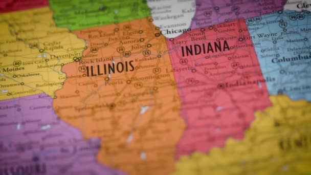 Amerikaanse Staat Kaart Kleur Contour Indiana Hoge Kwaliteit Beeldmateriaal — Stockvideo