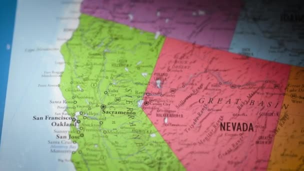 Ηπα Κατάσταση Χάρτη Έγχρωμο Περίγραμμα Καλιφόρνια Υψηλής Ποιότητας Πλάνα — Αρχείο Βίντεο