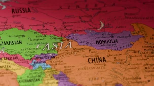 Kazakhstan Color Contour World Map High Quality Footage — Stock Video