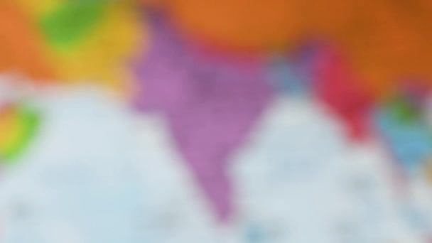 India Una Mappa Del Mondo Contorno Colori Filmati Alta Qualità — Video Stock