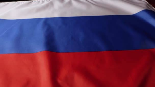 Rusya Ulusal Bayrağının Sürgülü Görüntüsü Yüksek Kalite Görüntü — Stok video