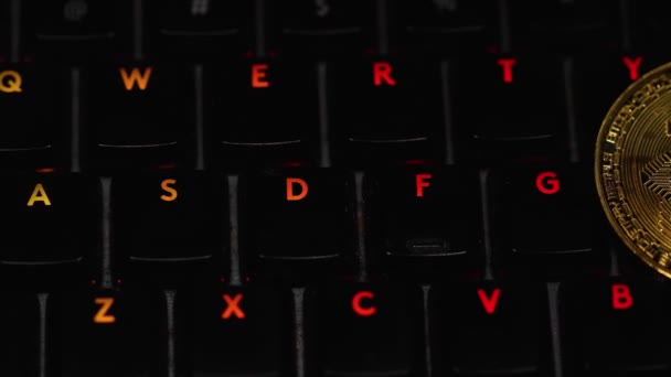 Renkli Klavye Bitcoin Şifreli Para Birimi Yüksek Kalite Görüntü — Stok video