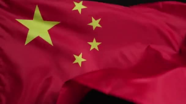 Chinese Vlag Donkere Achtergrond Hoge Kwaliteit Beeldmateriaal — Stockvideo