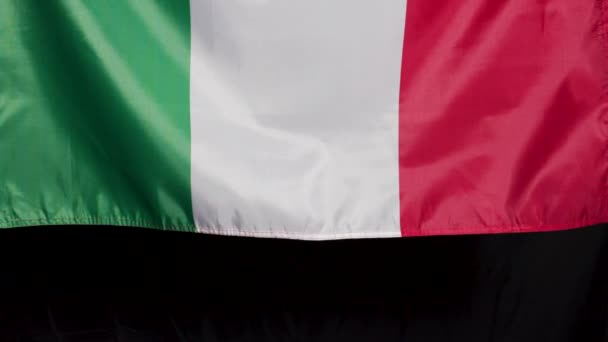 Bandiera Nazionale Italiana Sfondo Scuro Filmati Alta Qualità — Video Stock
