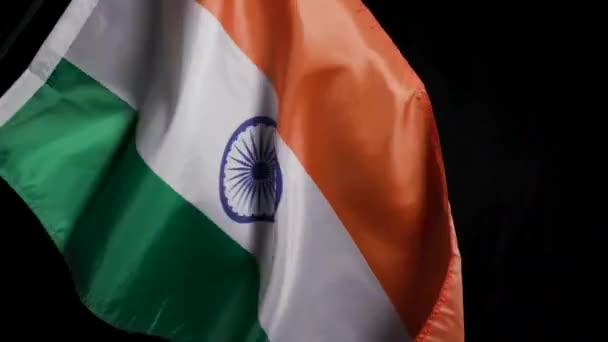 Indische Nationalflagge Auf Dunklem Hintergrund Hochwertiges Filmmaterial — Stockvideo