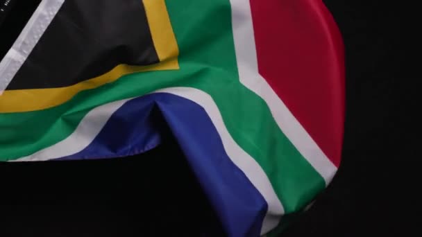 Bandeira Nacional África Sul Fundo Escuro Imagens Alta Qualidade — Vídeo de Stock