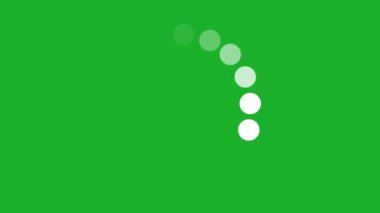 Beyaz noktalar, çember animasyon yeşil ekran gelişimi yükleniyor. Yüksek kalite 4k görüntü