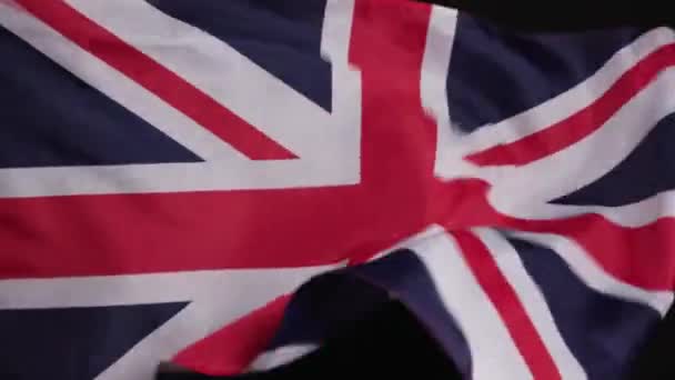 Μεγάλη Βρετανία Εθνική Σημαία Του Ηνωμένου Βασιλείου Σκούρο Φόντο Υψηλής — Αρχείο Βίντεο