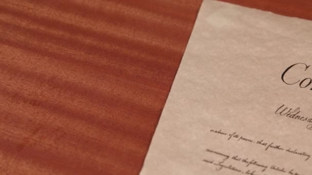 Carta Derechos Documento Histórico John Adams Congreso Imágenes Alta Calidad — Vídeo de stock