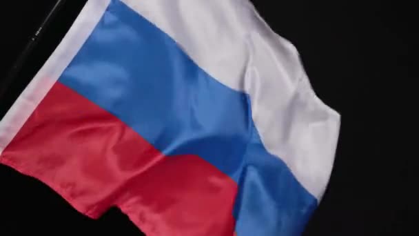 Koyu Arka Plan Rus Ulusal Bayrağı Yüksek Kalite Görüntü — Stok video