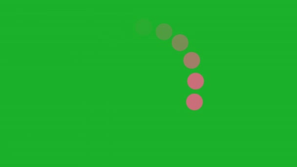 Carregando Pontos Rosa Círculo Animação Progresso Tela Verde Esperando Imagens — Vídeo de Stock