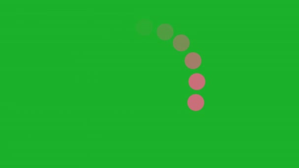 Loading Pink Dots Circle Animation Green Screen Progress Waiting Upload — стоковое видео