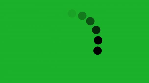 Загрузка Чёрных Точек Кружит Анимацию Зеленого Экрана Ожидании Прогресса Высококачественные — стоковое видео