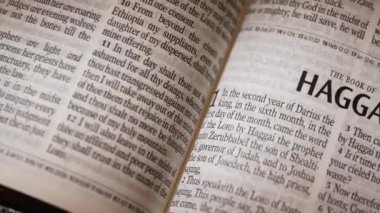 İncil, Haggai 'nin Eski Ahit Kitabı başlığı. Yüksek kalite 4k görüntü