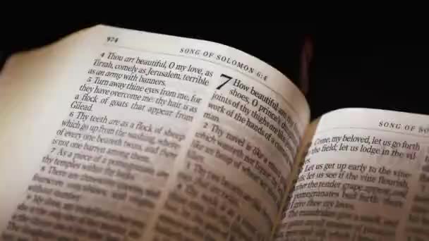 Bibbia Vecchio Testamento Libro Isaia Frontespizio Girare Filmati Alta Qualità — Video Stock