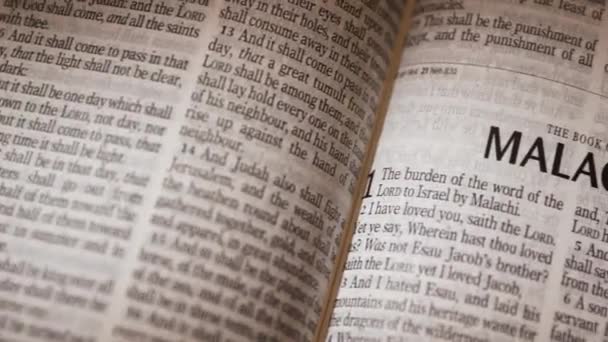 Bibbia Vecchio Testamento Libro Malachia Titolo Filmati Alta Qualità — Video Stock