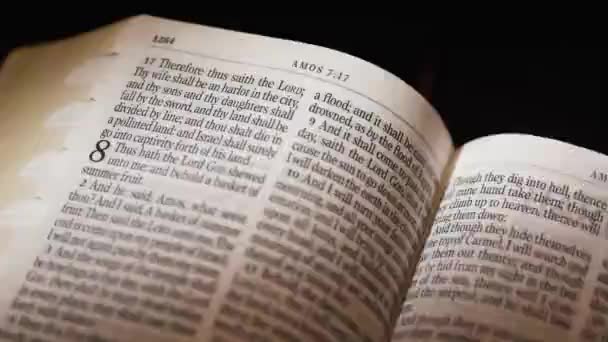 Bible Old Testament Book Obadiah Title Page Turn Inglês Imagens — Vídeo de Stock
