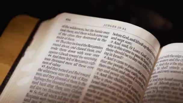 Die Bibel Das Alttestamentliche Buch Der Ruth Titelblatt Blättern Hochwertiges — Stockvideo