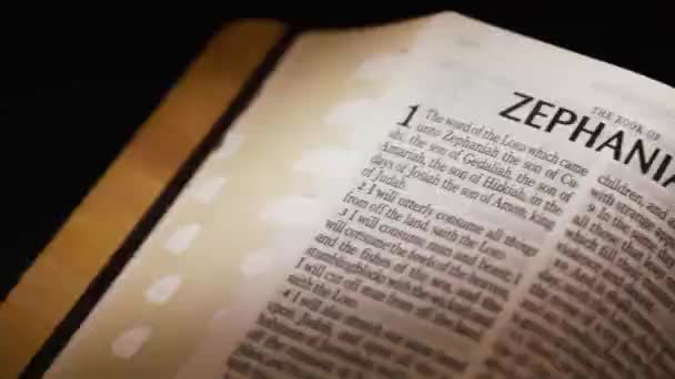 Назва Біблії Старозавітна Книга Цефанії Високоякісні Кадри — стокове відео