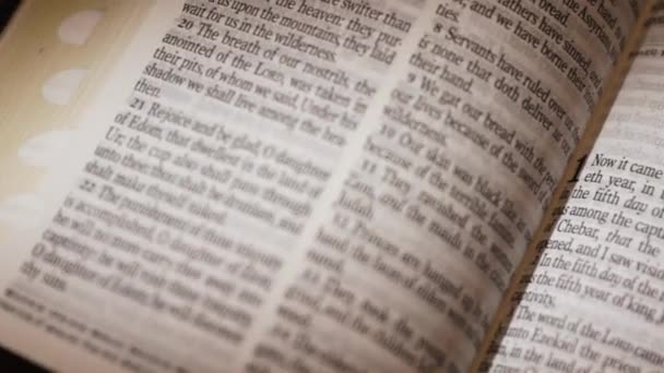 Bible Livre Ancien Testament Titre Prophète Ezéchiel Images Haute Qualité — Video