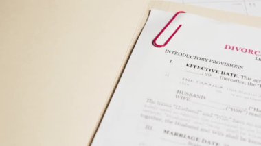 Boşanma anlaşması belgesi ya da formu. Yüksek kalite 4k görüntü