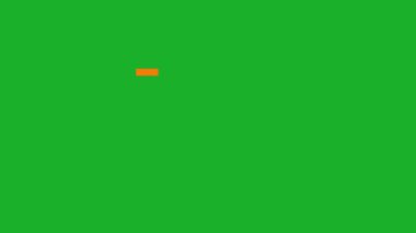 Yeşil ekran arka planında turuncu dikdörtgen animasyon. Yüksek kalite 4k görüntü