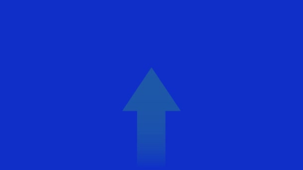 Flecha Verde Subiendo Animación Pantalla Azul Imágenes Alta Calidad — Vídeos de Stock