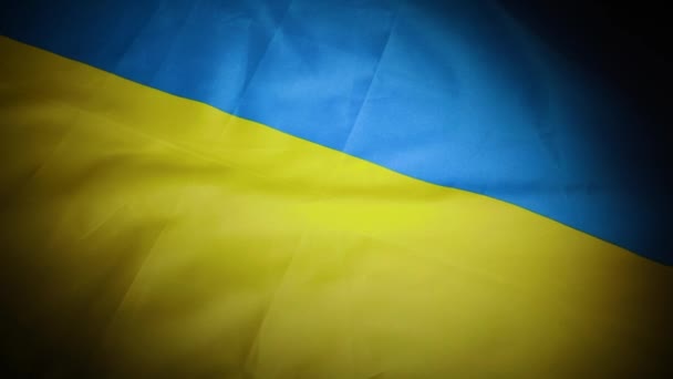 Dynamischer Schwenk Der Ukrainischen Nationalflagge Hochwertiges Filmmaterial — Stockvideo