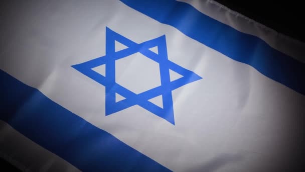 Izrael Zászlajának Dinamikus Forgatása Kiváló Minőségű Felvételek — Stock videók