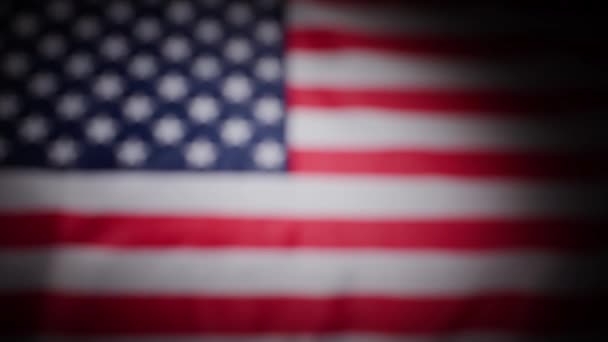 Rack Foco Bandeira Nacional Dos Estados Unidos Eua Com Vinheta — Vídeo de Stock