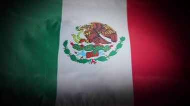 Meksika ulusal bayrağı dalgalanır ve dalgalanır. Yüksek kalite 4k görüntü