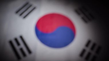 Güney Kore bayrağının odak noktası vignette. Yüksek kalite 4k görüntü